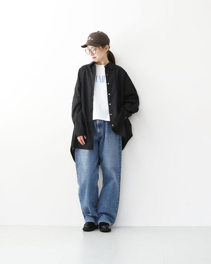 mizuiro ind [ミズイロ インド] T/C sheer wide shirt [1-230162] T/Cシアーワイドシャツ・シアーシャツ・ワイドシャツ・ゆったりシルエット・シンプル・LADY'S [2026SS]