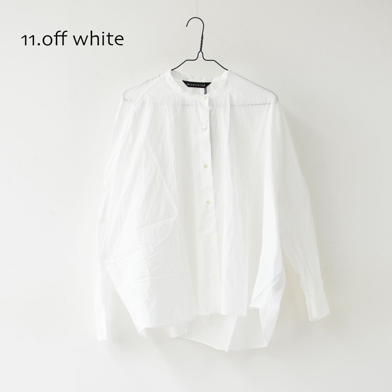mizuiro ind [ミズイロ インド] back gather wide shirt [1-238975] バックギャザーワイドシャツ・コットンシャツ・ブラウス・バックギャザー・長袖・ワイドシルエット・LADY'S[2026ss]