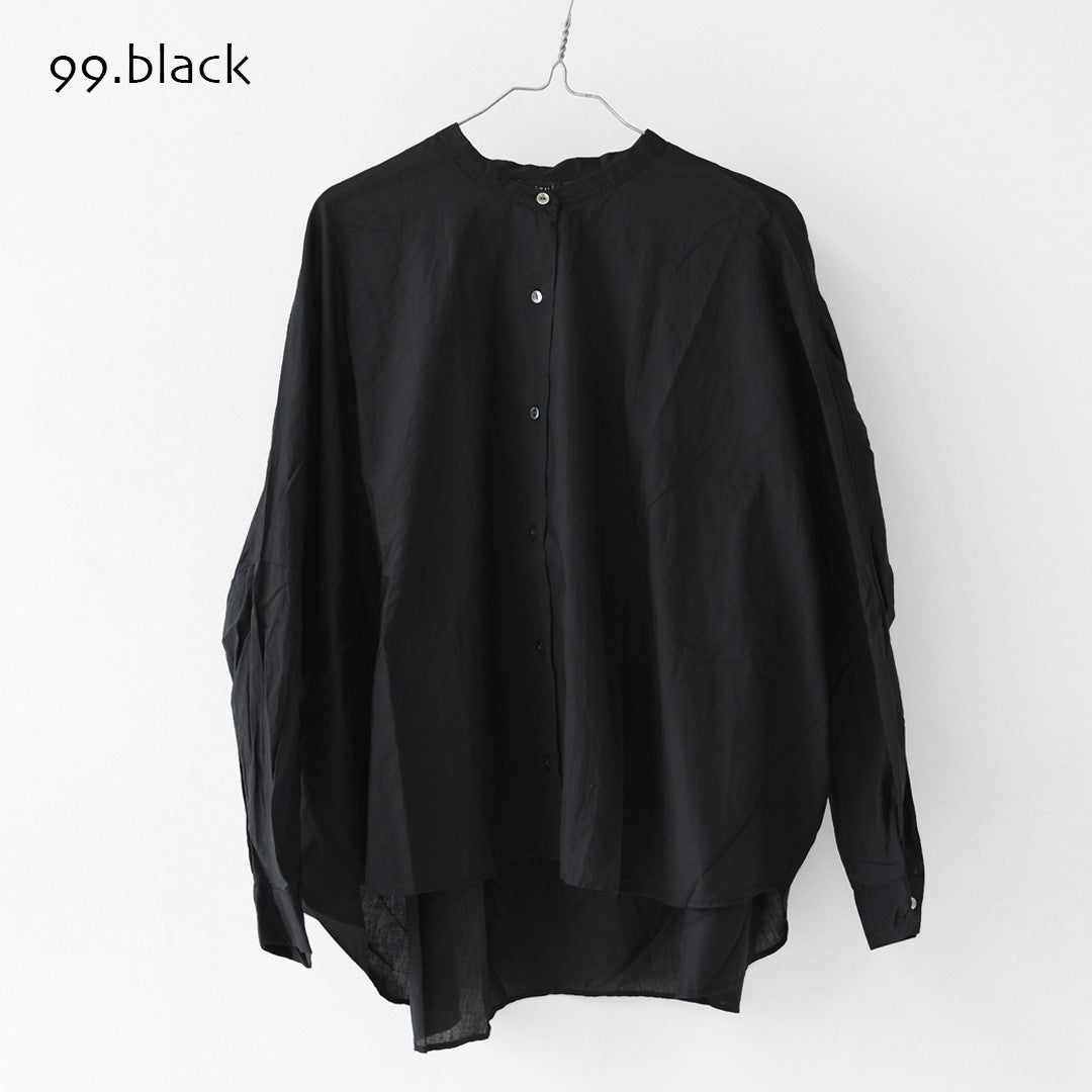 mizuiro ind [ミズイロ インド] back gather wide shirt [1-238975] バックギャザーワイドシャツ・LADY'S[2026AW]