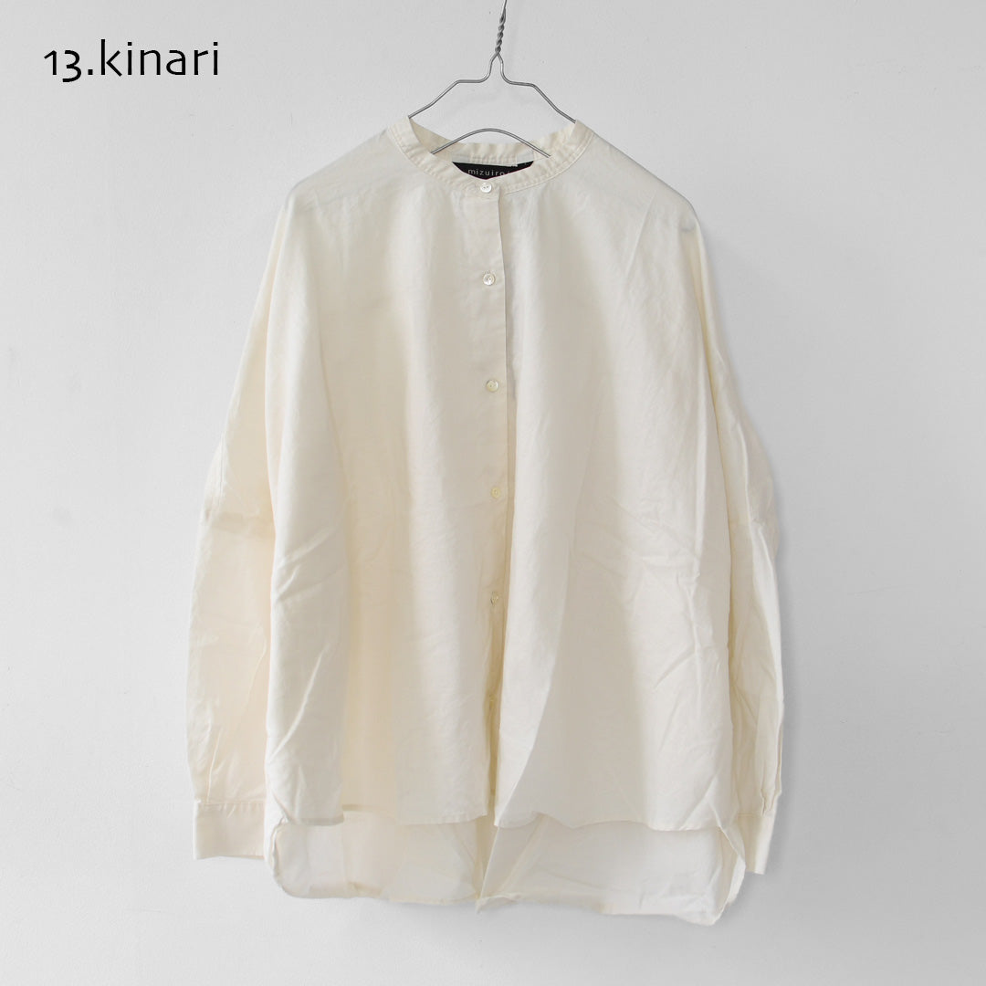 mizuiro ind [ミズイロ インド] back gather wide shirt [1-238975] バックギャザーワイドシャツ・LADY'S[2026AW]