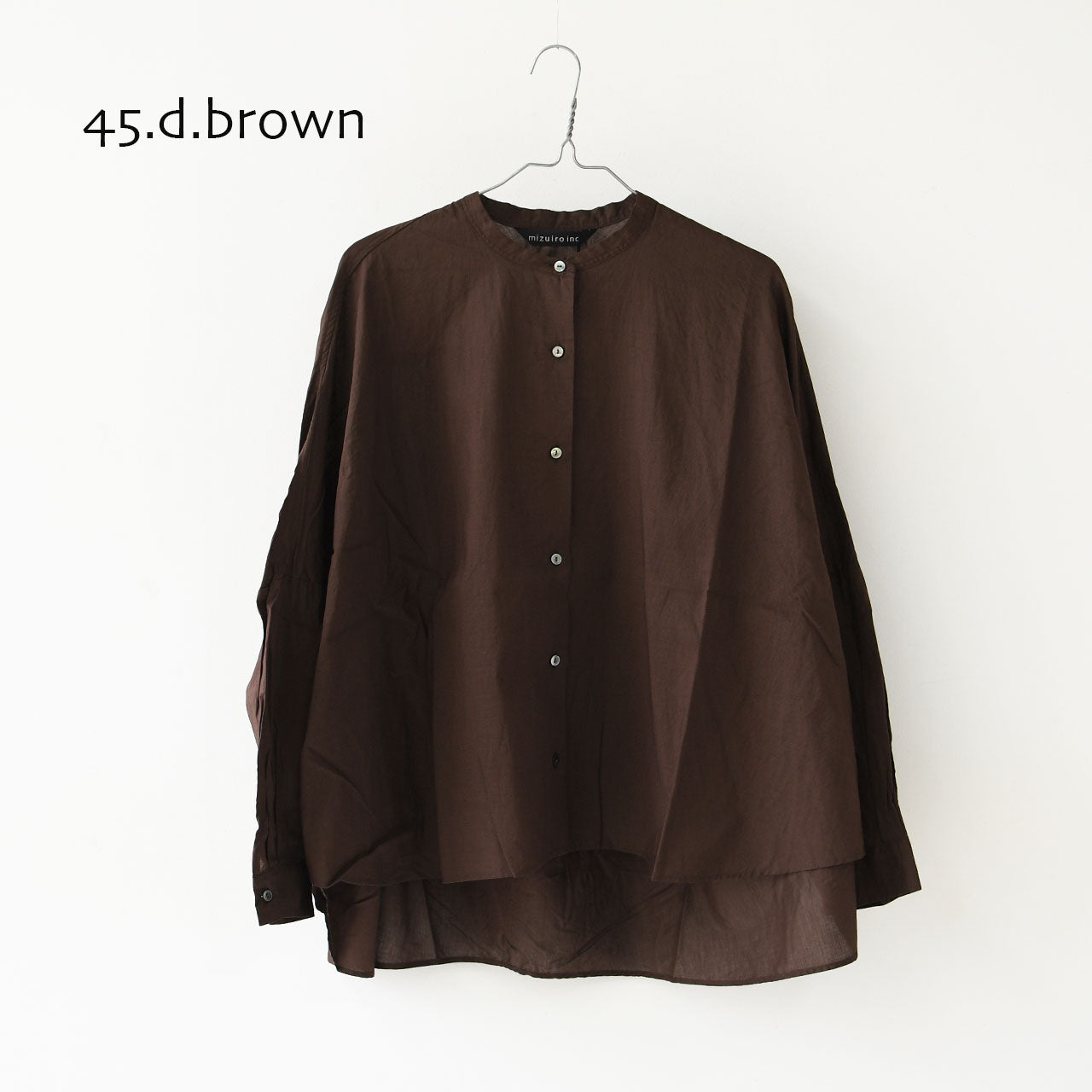mizuiro ind [ミズイロ インド] back gather wide shirt [1-238975] バックギャザーワイドシャツ・コットンシャツ・ブラウス・バックギャザー・長袖・ワイドシルエット・LADY'S[2026ss]