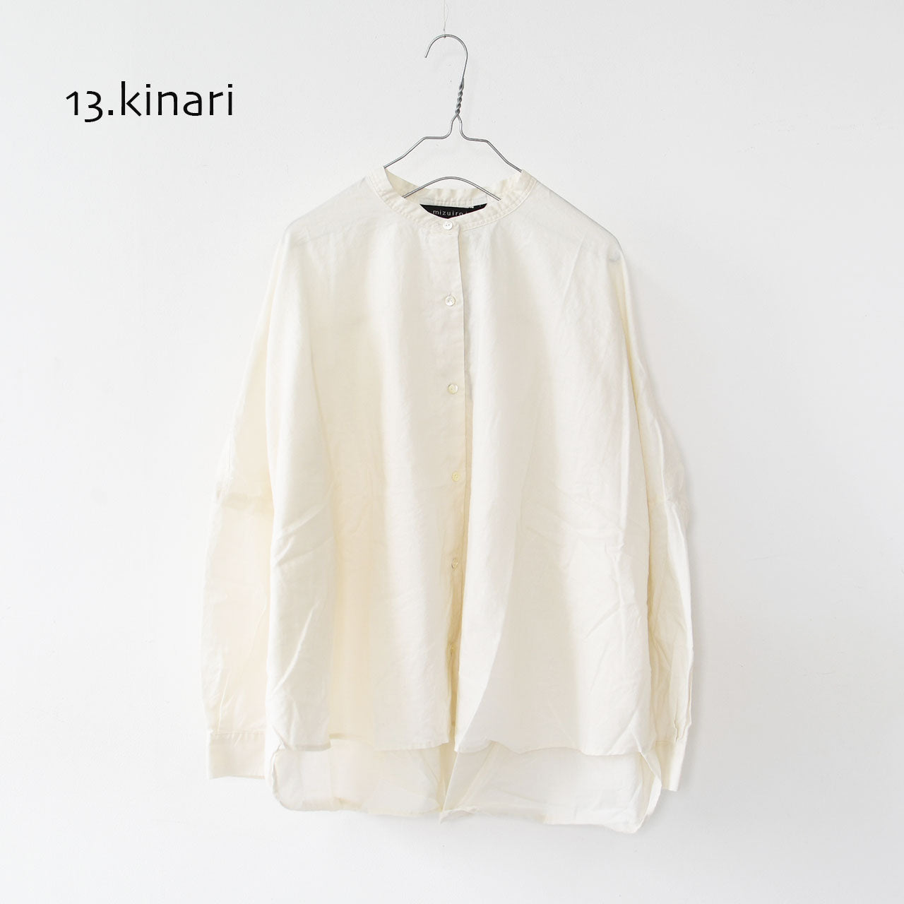 mizuiro ind [ミズイロ インド] back gather wide shirt [1-238975] バックギャザーワイドシャツ・コットンシャツ・ブラウス・バックギャザー・長袖・ワイドシルエット・LADY'S[2026ss]