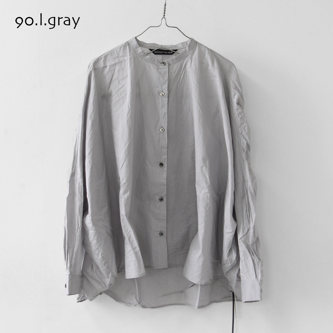 mizuiro ind [ミズイロ インド] back gather wide shirt [1-238975] バックギャザーワイドシャツ・LADY'S[2026AW]