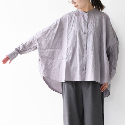 mizuiro ind [ミズイロ インド] back gather wide shirt [1-238975] バックギャザーワイドシャツ・コットンシャツ・ブラウス・バックギャザー・長袖・ワイドシルエット・LADY'S[2026ss]