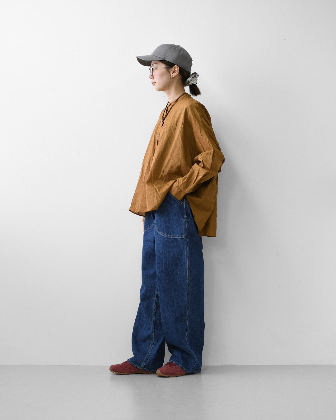 mizuiro ind [ミズイロ インド] back gather wide shirt [1-238975] バックギャザーワイドシャツ・LADY'S[2026AW]
