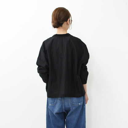 mizuiro ind [ミズイロ インド] lace stand collar wide shirt [1-239005] レーススタンドカラーワイドシャツ [2025AW]