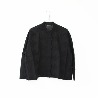 mizuiro ind [ミズイロ インド] lace stand collar wide shirt [1-239005] レーススタンドカラーワイドシャツ [2025AW]