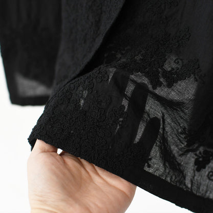 mizuiro ind [ミズイロ インド] lace stand collar wide shirt [1-239005] レーススタンドカラーワイドシャツ [2025AW]