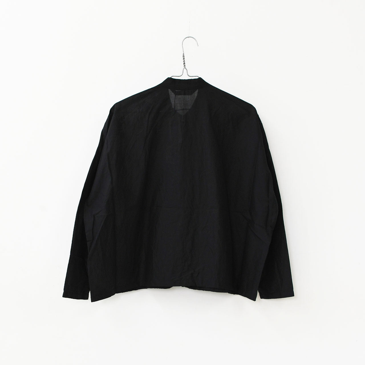 mizuiro ind [ミズイロ インド] lace stand collar wide shirt [1-239005] レーススタンドカラーワイドシャツ [2025AW]