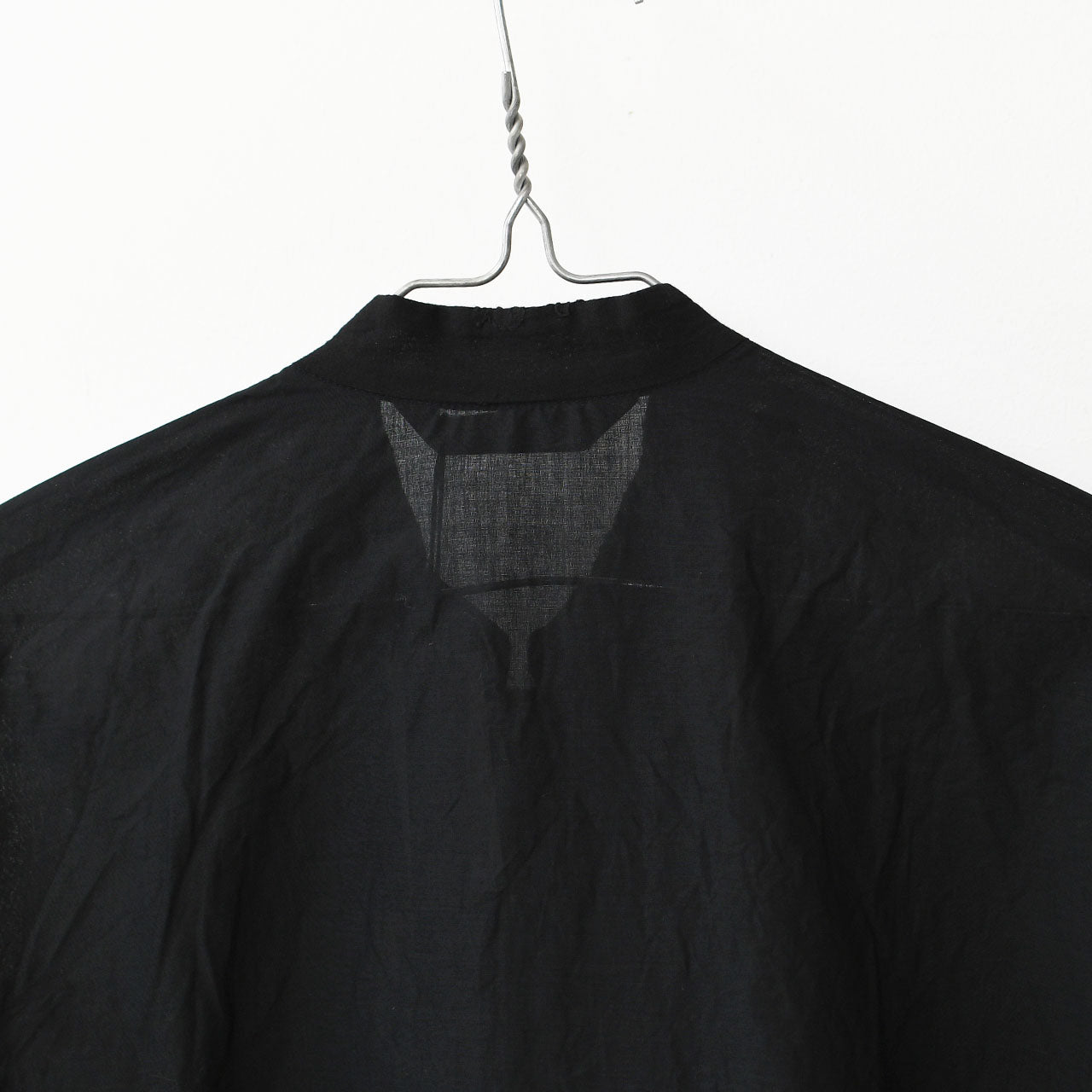 mizuiro ind [ミズイロ インド] lace stand collar wide shirt [1-239005] レーススタンドカラーワイドシャツ [2025AW]