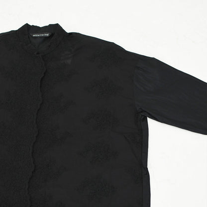 mizuiro ind [ミズイロ インド] lace stand collar wide shirt [1-239005] レーススタンドカラーワイドシャツ [2025AW]