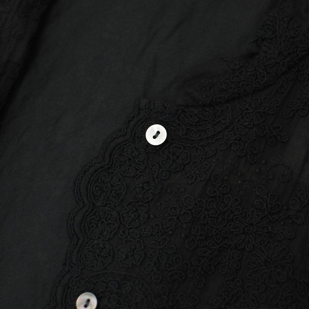 mizuiro ind [ミズイロ インド] lace stand collar wide shirt [1-239005] レーススタンドカラーワイドシャツ [2025AW]