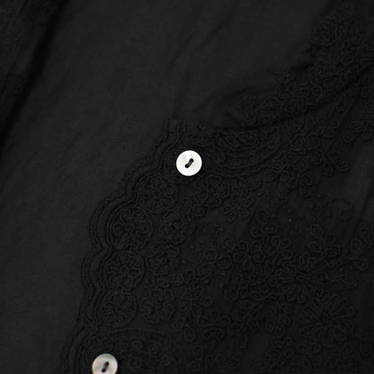 mizuiro ind [ミズイロ インド] lace stand collar wide shirt [1-239005] レーススタンドカラーワイドシャツ [2025AW]