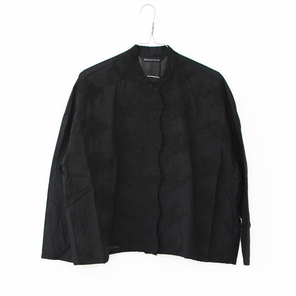 mizuiro ind [ミズイロ インド] lace stand collar wide shirt [1-239005] レーススタンドカラーワイドシャツ [2026AW]