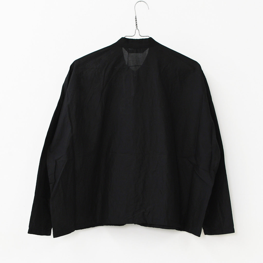 mizuiro ind [ミズイロ インド] lace stand collar wide shirt [1-239005] レーススタンドカラーワイドシャツ [2026AW]