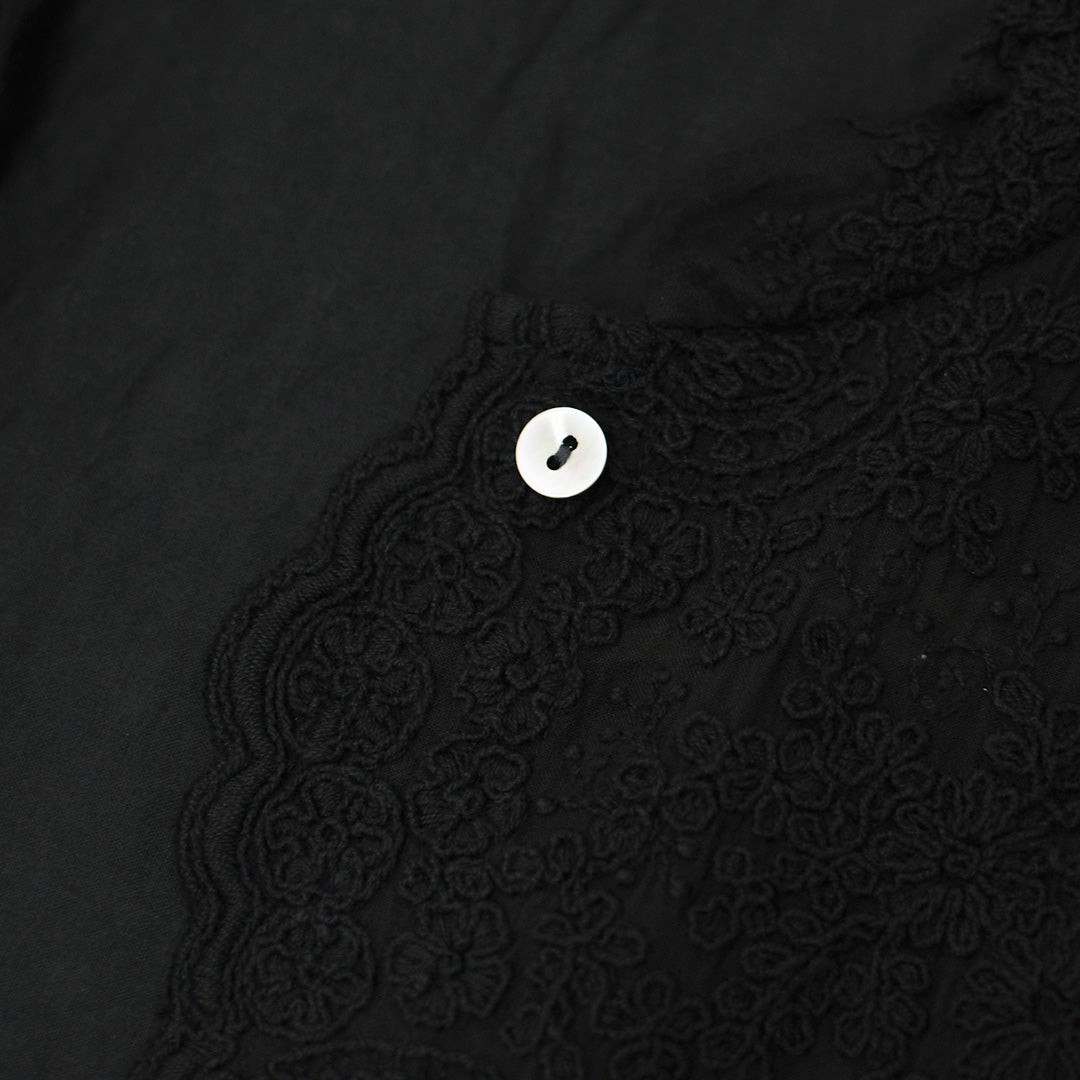 mizuiro ind [ミズイロ インド] lace stand collar wide shirt [1-239005] レーススタンドカラーワイドシャツ [2026AW]
