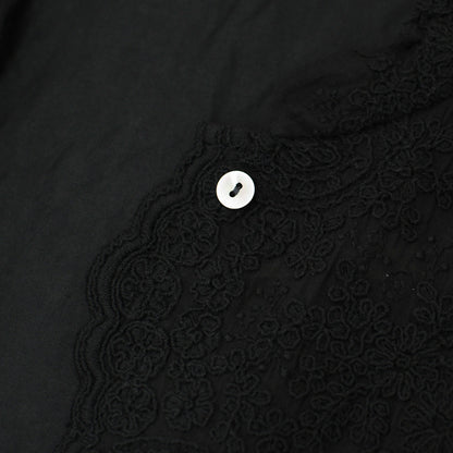 mizuiro ind [ミズイロ インド] lace stand collar wide shirt [1-239005] レーススタンドカラーワイドシャツ [2026AW]