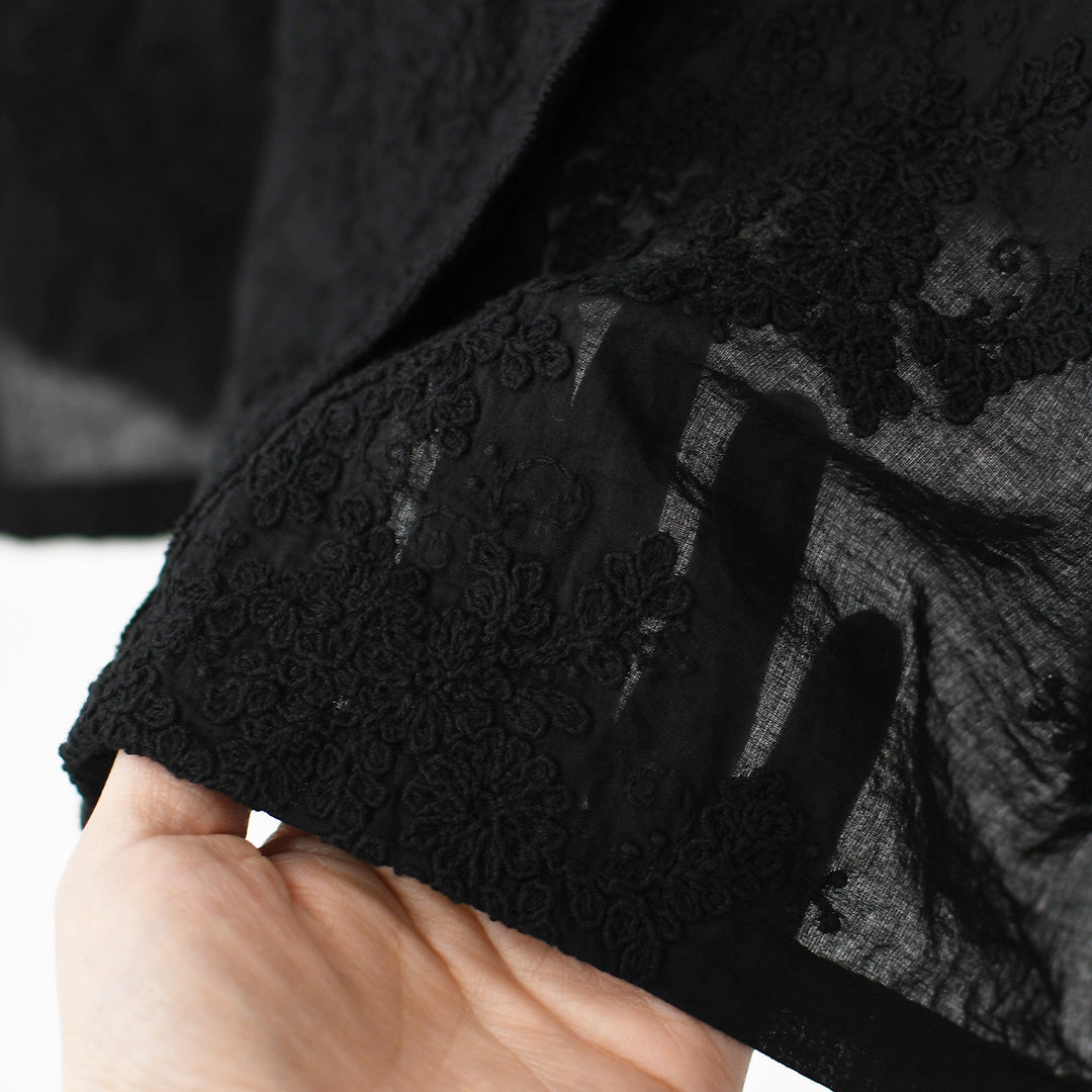 mizuiro ind [ミズイロ インド] lace stand collar wide shirt [1-239005] レーススタンドカラーワイドシャツ [2026AW]