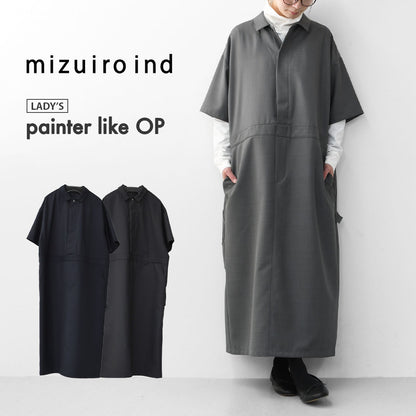 mizuiro ind [ミズイロ インド] painter like OP [1-250073] ペインターライクワンピース・LADY'S[2026ss]