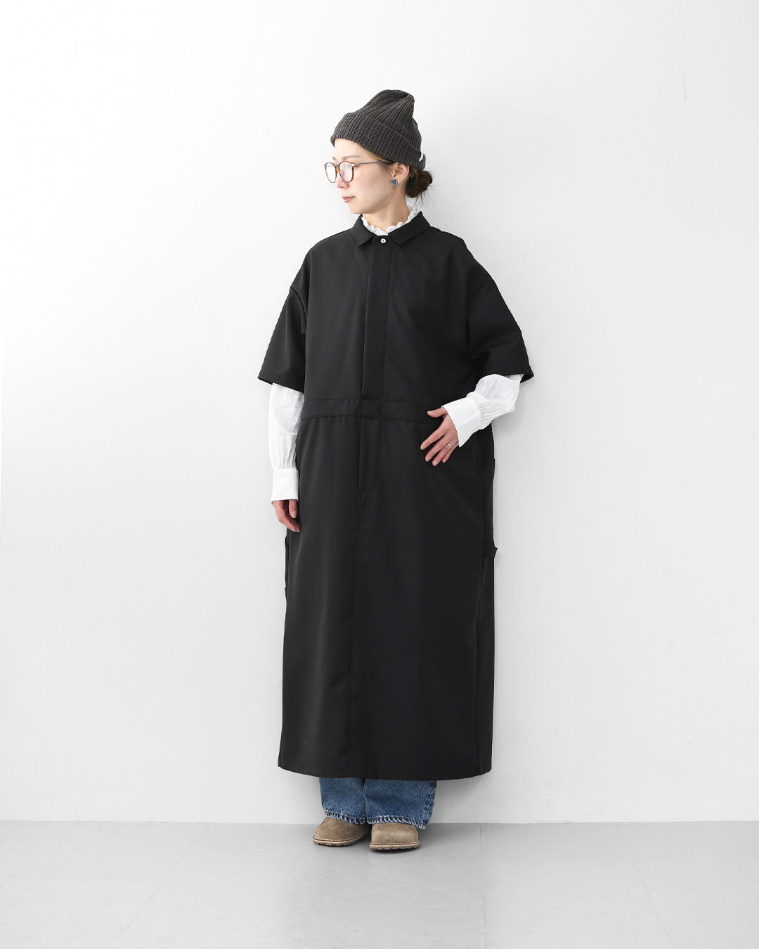 mizuiro ind [ミズイロ インド] painter like OP [1-250073] ペインターライクワンピース・LADY'S[2026ss]