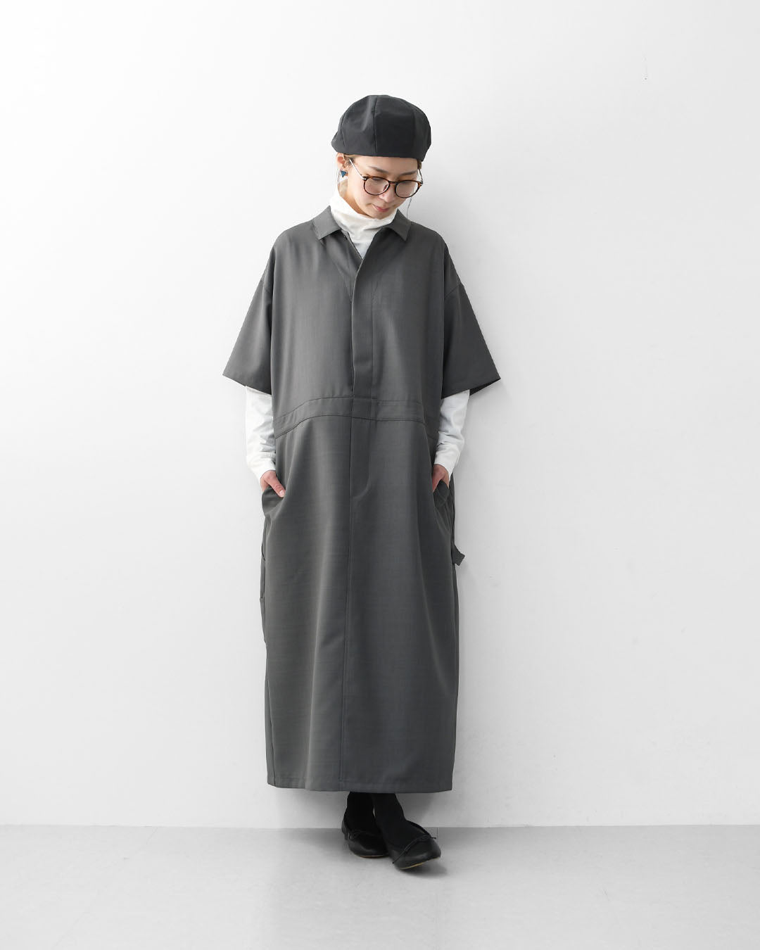 mizuiro ind [ミズイロ インド] painter like OP [1-250073] ペインターライクワンピース・LADY'S[2026ss]