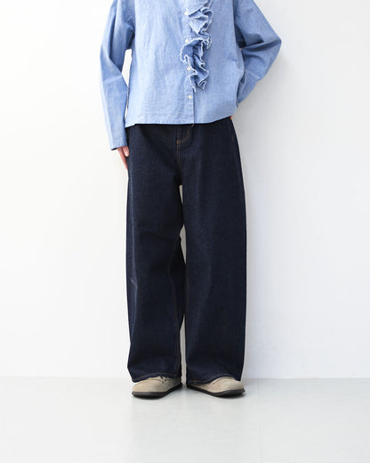 mizuiro ind [ミズイロ インド] high waist denim PT [1-260030] ハイウエストワイドデニム・LADY'S [2026SS]