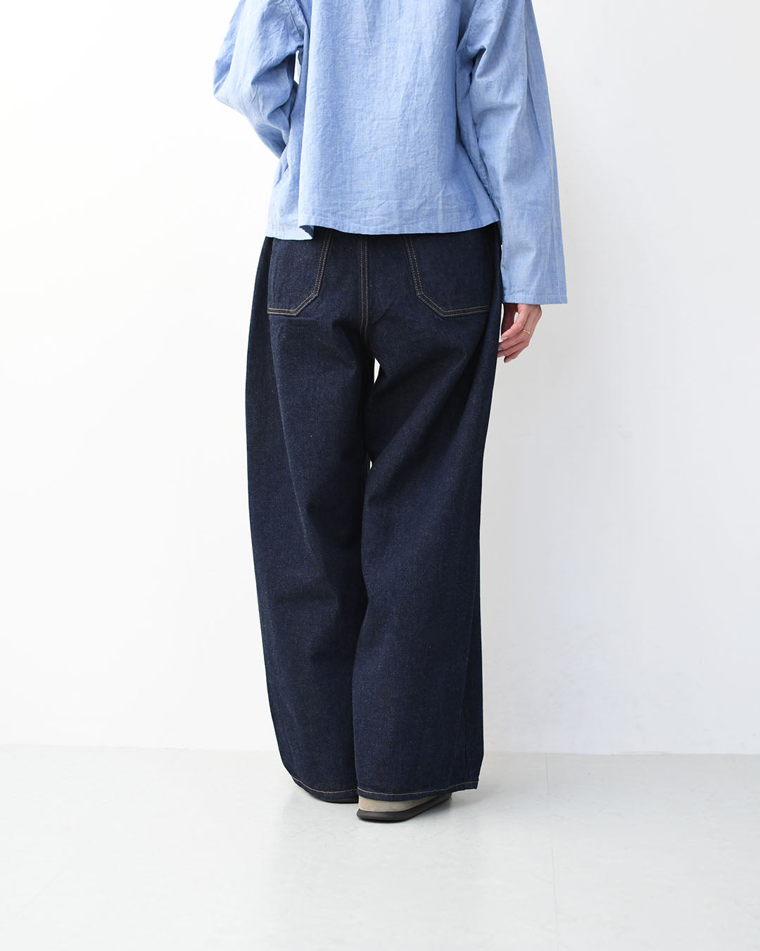 mizuiro ind [ミズイロ インド] high waist denim PT [1-260030] ハイウエストワイドデニム・LADY'S [2026SS]