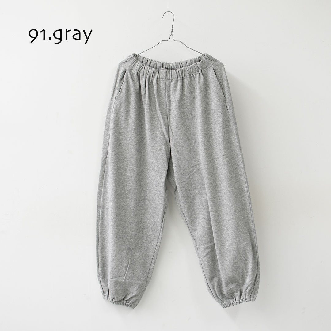 mizuiro ind [ミズイロ インド] fleece drawstring hem PT [1-260104] ドライフレンチテリードローストリングヘムパンツ・スウェットパンツ・ルーズシルエット・ワイドパンツ・ウエストゴム・カジュアル・LADY'S [2026SS]