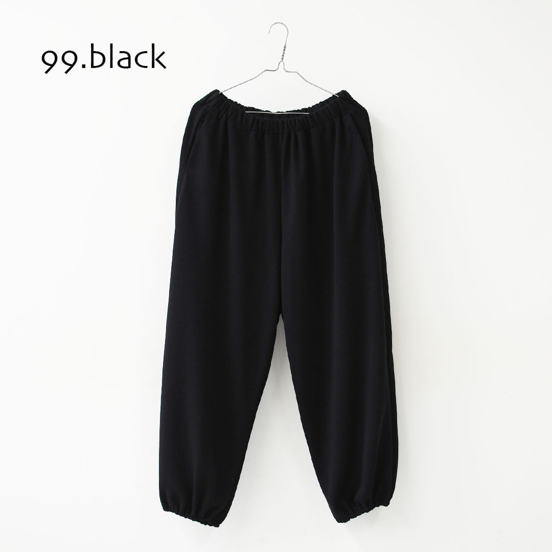 mizuiro ind [ミズイロ インド] fleece drawstring hem PT [1-260104] ドライフレンチテリードローストリングヘムパンツ・スウェットパンツ・ルーズシルエット・ワイドパンツ・ウエストゴム・カジュアル・LADY'S [2026SS]