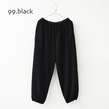 mizuiro ind [ミズイロ インド] fleece drawstring hem PT [1-260104] ドライフレンチテリードローストリングヘムパンツ・スウェットパンツ・ルーズシルエット・ワイドパンツ・ウエストゴム・カジュアル・LADY'S [2026SS]