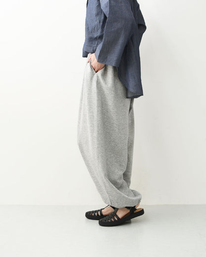 mizuiro ind [ミズイロ インド] fleece drawstring hem PT [1-260104] ドライフレンチテリードローストリングヘムパンツ・スウェットパンツ・ルーズシルエット・ワイドパンツ・ウエストゴム・カジュアル・LADY'S [2026SS]
