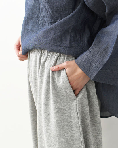 mizuiro ind [ミズイロ インド] fleece drawstring hem PT [1-260104] ドライフレンチテリードローストリングヘムパンツ・スウェットパンツ・ルーズシルエット・ワイドパンツ・ウエストゴム・カジュアル・LADY'S [2026SS]