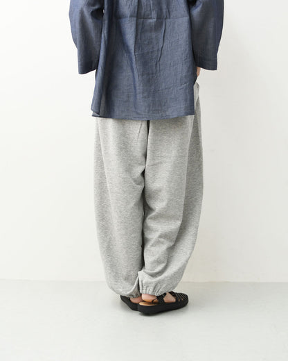 mizuiro ind [ミズイロ インド] fleece drawstring hem PT [1-260104] ドライフレンチテリードローストリングヘムパンツ・スウェットパンツ・ルーズシルエット・ワイドパンツ・ウエストゴム・カジュアル・LADY'S [2026SS]