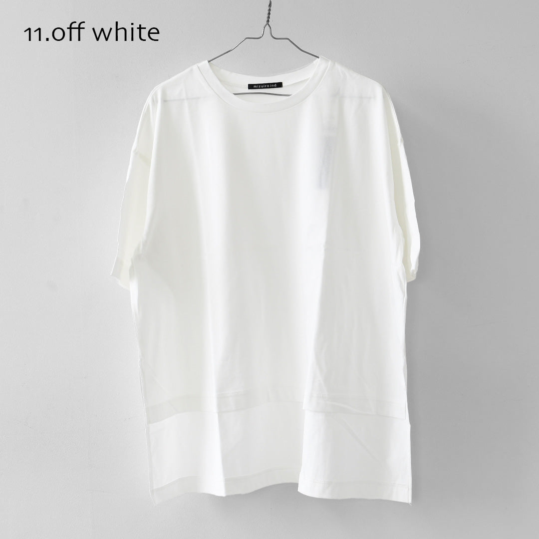 mizuiro ind [ミズイロ インド] side slit wide tunic T shirt [2-210127] サイドスリットワイドチュニックTシャツ・ワイドTシャツ・ワイドシルエット・チュニックTシャツ・半袖Tシャツ・ゆったりシルエット・LADY'S[2026SS]
