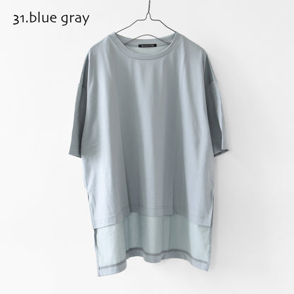 mizuiro ind [ミズイロ インド] side slit wide tunic T shirt [2-210127] サイドスリットワイドチュニックTシャツ・ワイドTシャツ・ワイドシルエット・チュニックTシャツ・半袖Tシャツ・ゆったりシルエット・LADY'S[2026SS]
