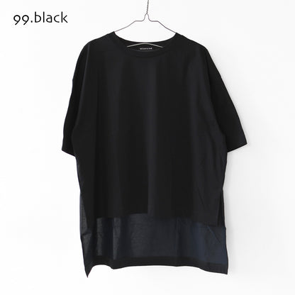 mizuiro ind [ミズイロ インド] side slit wide tunic T shirt [2-210127] サイドスリットワイドチュニックTシャツ・ワイドTシャツ・ワイドシルエット・チュニックTシャツ・半袖Tシャツ・ゆったりシルエット・LADY'S[2026SS]