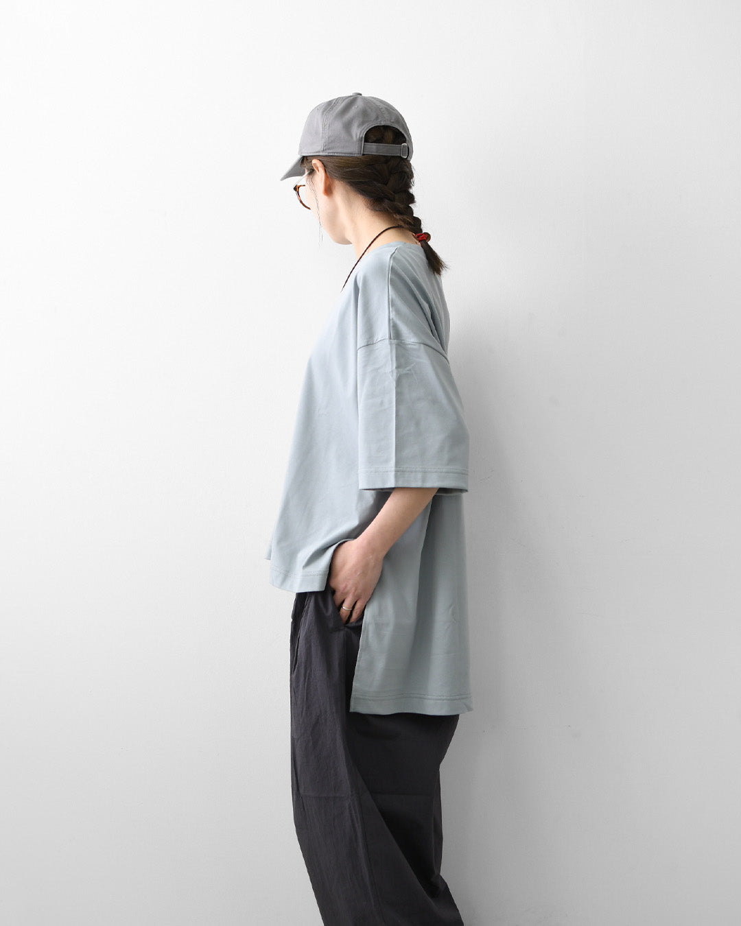 mizuiro ind [ミズイロ インド] side slit wide tunic T shirt [2-210127] サイドスリットワイドチュニックTシャツ・ワイドTシャツ・ワイドシルエット・チュニックTシャツ・半袖Tシャツ・ゆったりシルエット・LADY'S[2026SS]