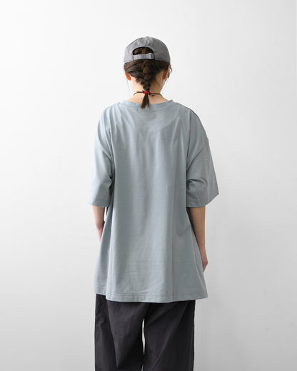 mizuiro ind [ミズイロ インド] side slit wide tunic T shirt [2-210127] サイドスリットワイドチュニックTシャツ・ワイドTシャツ・ワイドシルエット・チュニックTシャツ・半袖Tシャツ・ゆったりシルエット・LADY'S[2026SS]