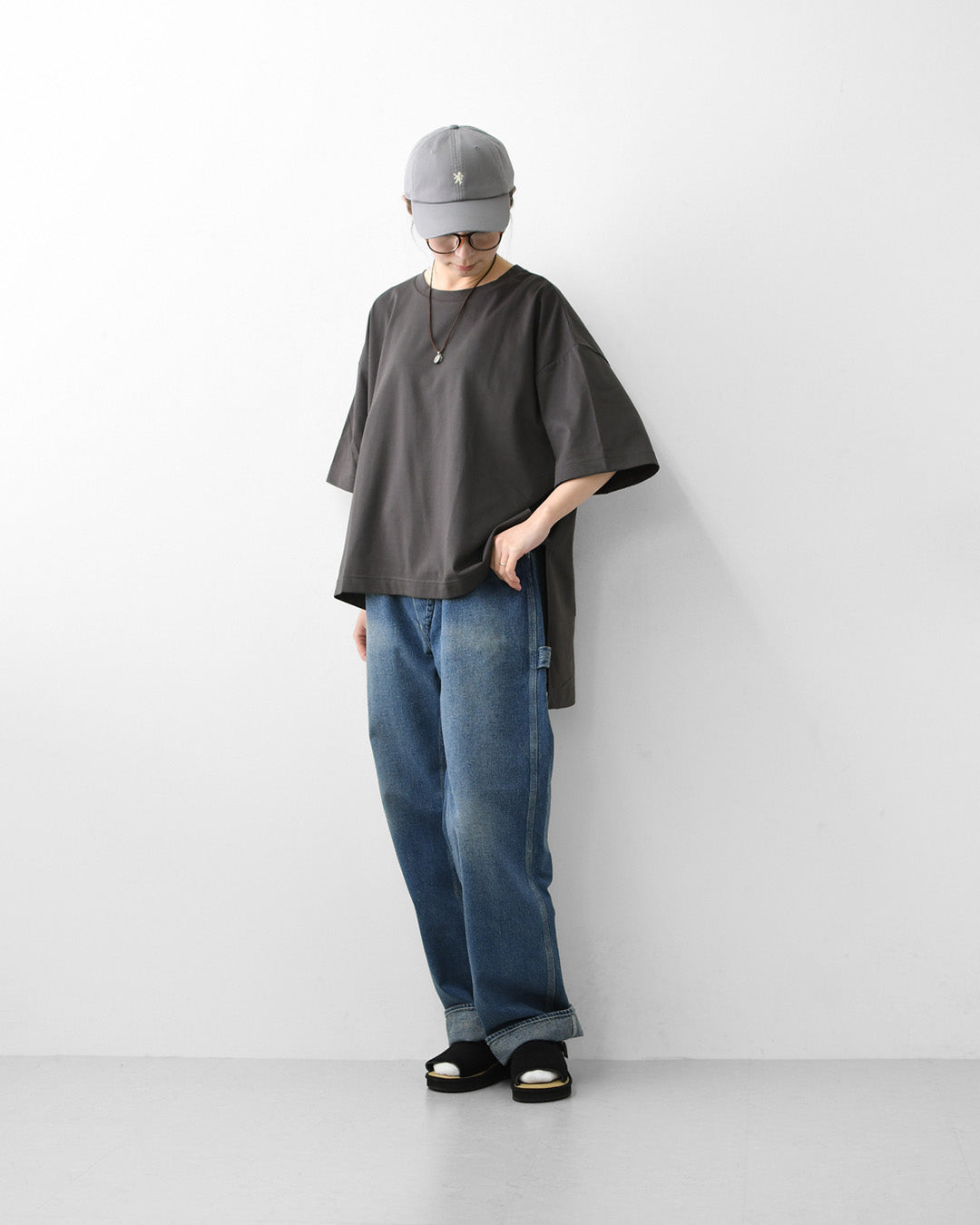 mizuiro ind [ミズイロ インド] side slit wide tunic T shirt [2-210127] サイドスリットワイドチュニックTシャツ・ワイドTシャツ・ワイドシルエット・チュニックTシャツ・半袖Tシャツ・ゆったりシルエット・LADY'S[2026SS]