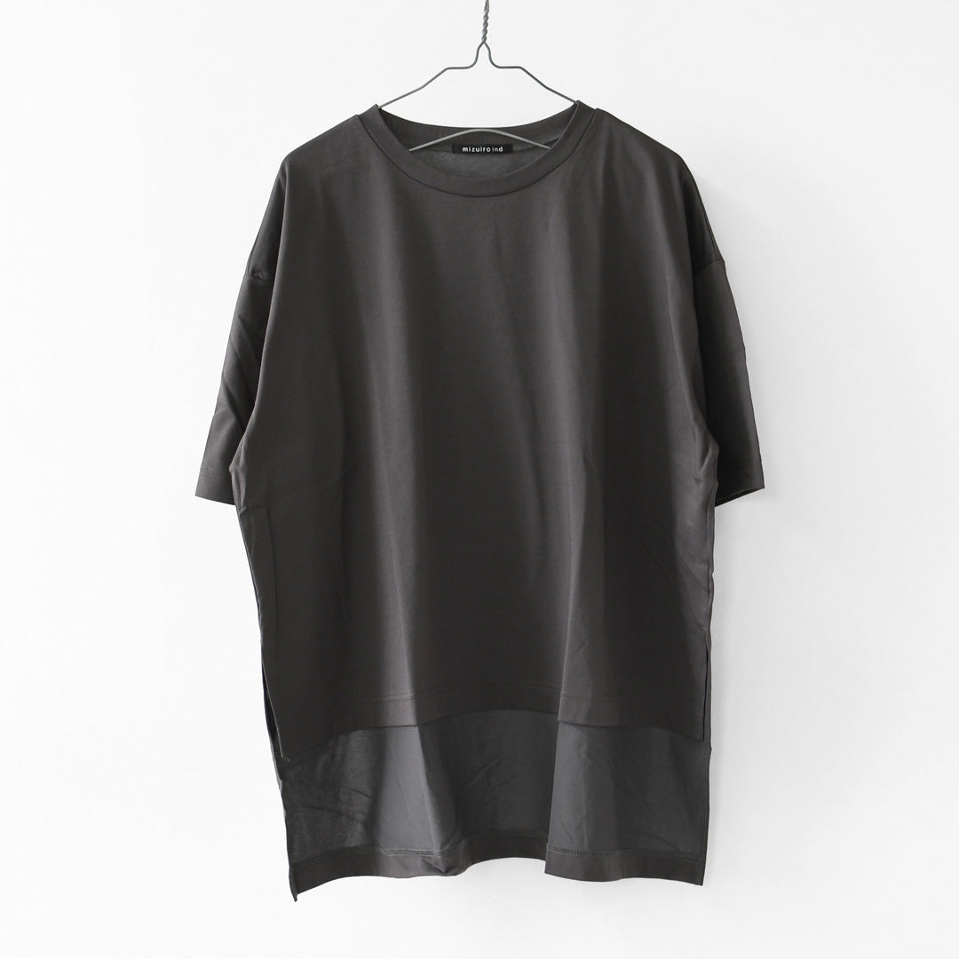 mizuiro ind [ミズイロ インド] side slit wide tunic T shirt [2-210127] サイドスリットワイドチュニックTシャツ・ワイドTシャツ・ワイドシルエット・チュニックTシャツ・半袖Tシャツ・ゆったりシルエット・LADY'S[2026SS]