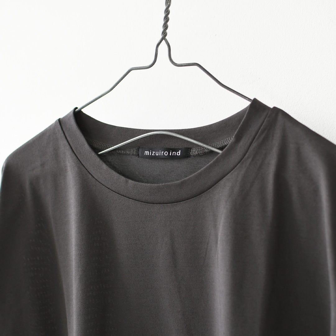 mizuiro ind [ミズイロ インド] side slit wide tunic T shirt [2-210127] サイドスリットワイドチュニックTシャツ・ワイドTシャツ・ワイドシルエット・チュニックTシャツ・半袖Tシャツ・ゆったりシルエット・LADY'S[2026SS]