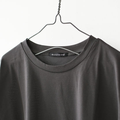 mizuiro ind [ミズイロ インド] side slit wide tunic T shirt [2-210127] サイドスリットワイドチュニックTシャツ・ワイドTシャツ・ワイドシルエット・チュニックTシャツ・半袖Tシャツ・ゆったりシルエット・LADY'S[2026SS]