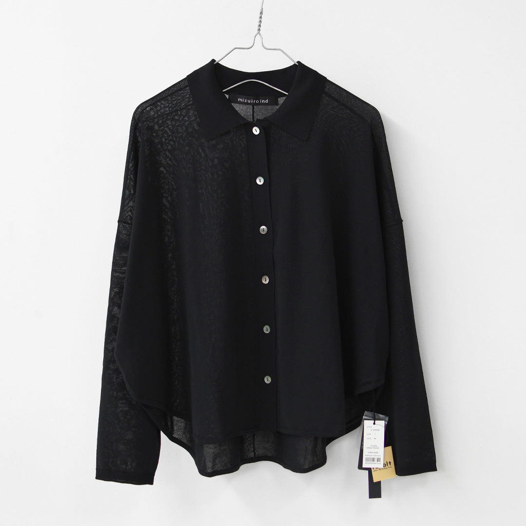 mizuiro ind [ミズイロ インド] shirt collar shirt C/D [2-220038] シャツカラーシャツカーディガン・カーディガン・ニットトップス・ワイドシルエット・LADY'S [2026SS]