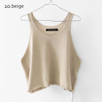 mizuiro ind [ミズイロ インド] U neck short vest [2-220043] Uネックショートベスト・ベスト・ニットベスト・Uネック・レイヤードスタイル・LADY'S [2026SS]