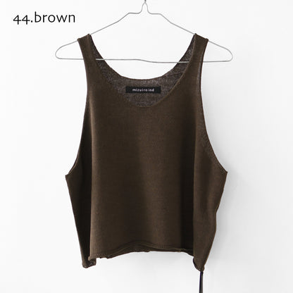 mizuiro ind [ミズイロ インド] U neck short vest [2-220043] Uネックショートベスト・ベスト・ニットベスト・Uネック・レイヤードスタイル・LADY'S [2026SS]