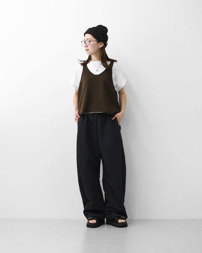 mizuiro ind [ミズイロ インド] U neck short vest [2-220043] Uネックショートベスト・ベスト・ニットベスト・Uネック・レイヤードスタイル・LADY'S [2026SS]