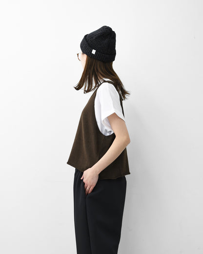 mizuiro ind [ミズイロ インド] U neck short vest [2-220043] Uネックショートベスト・ベスト・ニットベスト・Uネック・レイヤードスタイル・LADY'S [2026SS]