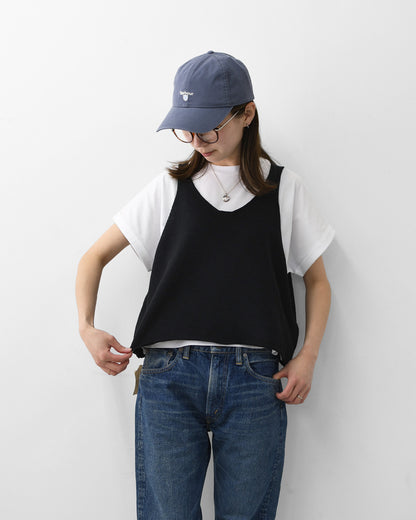 mizuiro ind [ミズイロ インド] U neck short vest [2-220043] Uネックショートベスト・ベスト・ニットベスト・Uネック・レイヤードスタイル・LADY'S [2026SS]