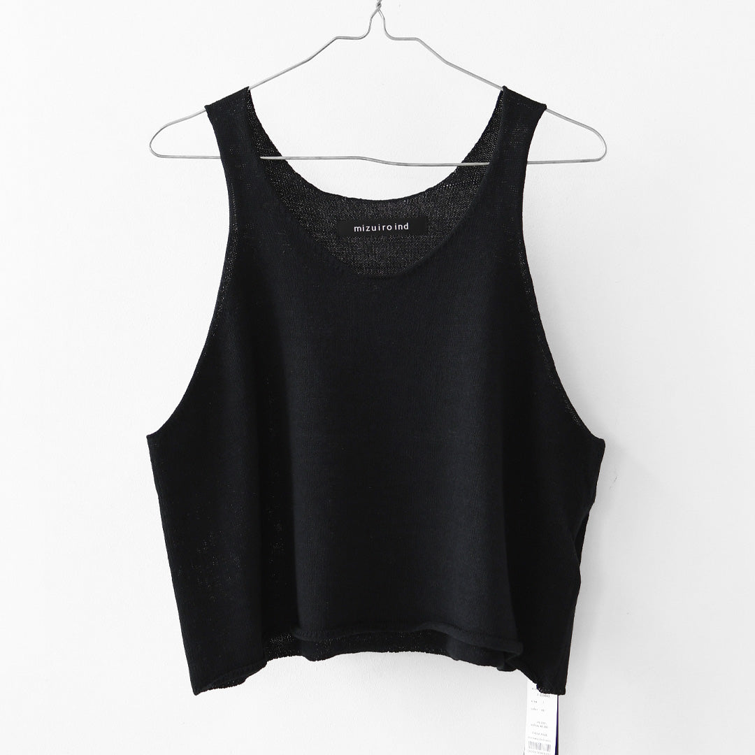 mizuiro ind [ミズイロ インド] U neck short vest [2-220043] Uネックショートベスト・ベスト・ニットベスト・Uネック・レイヤードスタイル・LADY'S [2026SS]