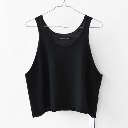 mizuiro ind [ミズイロ インド] U neck short vest [2-220043] Uネックショートベスト・ベスト・ニットベスト・Uネック・レイヤードスタイル・LADY'S [2026SS]